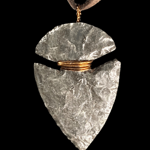 Gray obsidian arrowhead necklace